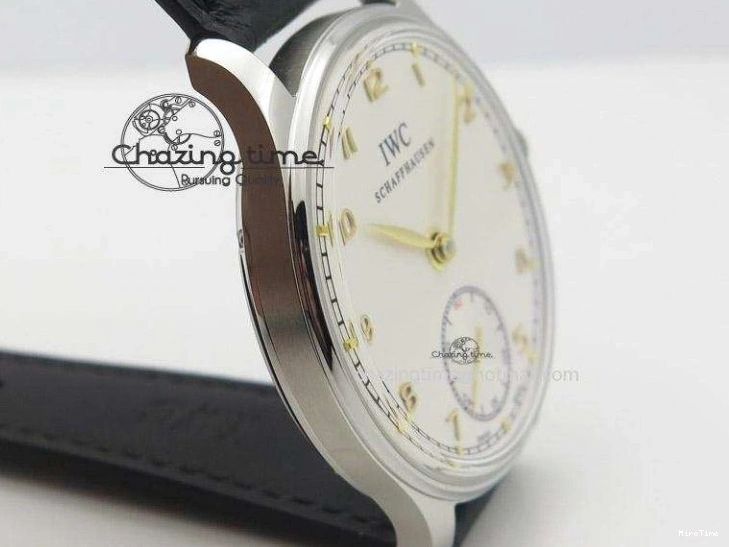 MIROTIME 0501 Sustainable Portuguese IW545408 White Dial ZF 1:1 Best Edition On Dark Blue Leather Strap 7335
